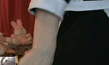 Natural redhead student fapping in front of the camera