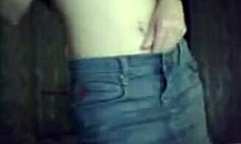 flat-chested amateur strips in miniskirt and gets groped