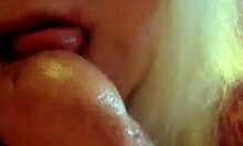 baby-faced blonde sucking fat cock in pov