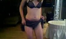 Skirt-Wearing Brunette Showing Off Her Beautiful Body