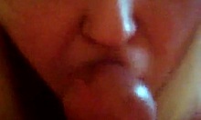 baby-faced blonde sucking fat cock in pov