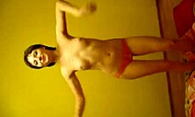 girlfriend dances in panties flaunting tiny 18+ tits boldly