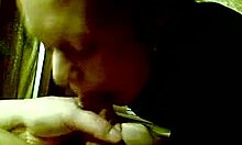 mature brunette amateur intensely sucks big cock in pov