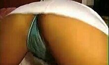 Tanned brunette amateur blows dick live on camera