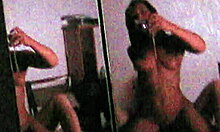 Dark-haired beauty rides cock hard in the dark