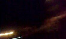 Curvy Brunette Amateur Strips in Stockings Outdoors