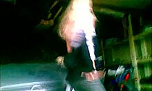 Blonde GF in red outfit shakes ass like pro