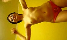 girlfriend dances in panties flaunting tiny 18+ tits boldly