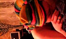 I watch this plump housewife blow me