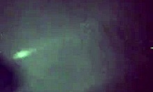 Intense fucking in the bathroom at night, she moans while getting pounded doggystyle.