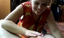 Mature blonde housewife passionately strokes big cock in POV view, teasing and playing with it eagerly!