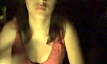 brunette in pink showing off her young hot body 😍