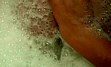 soapy amateur gets blowjob and masturbation during mff threesome in the bath