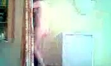 brown-haired hottie shows her perky tits and fat body solo