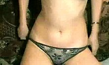 playful babe in black panties teasing with every move