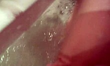 soapy amateur gets blowjob and masturbation during mff threesome in the bath