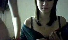 Two Dark-Haired Girlfriends Stripping And Seducing