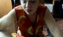 Mature blonde housewife passionately strokes big cock in POV view, teasing and playing with it eagerly!