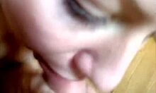 my energetic brunette gf sucks cock in pov