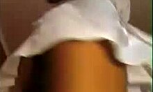 Tanned brunette amateur blows dick live on camera