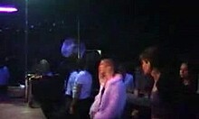 amateur chick gets sandwiched between two muscular strippers at the party