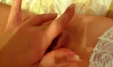 Blonde In White Bra Performs Oral