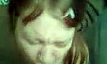 Redhead Teen Bombshell Gets Banged Doggystyle in Bathroom, Cum on Face