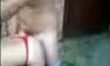 Trashy hoe in red panties gets doggystyled in the garage