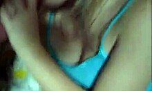 I watch my chubby blonde teen getting face-fucked on bed