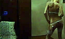 my blonde girlfriend in white lingerie shaking her ass