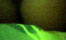 In this close-up view, an amateur engages in doggystyle fucking, with her shaved pussy getting gaped wide.