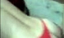 Trashy hoe in red panties gets doggystyled in the garage