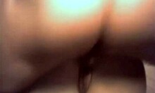 Dark-haired girlfriend in stockings enjoys a ride on camera.