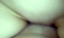 French amateur in satin dress gets licked and fucked doggy style.