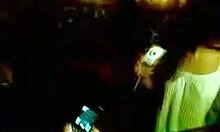 PERKY TITS BRUNETTE SHOWING OFF IN PUBLIC BAR