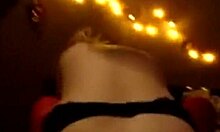 Big Ass Blond Wife Enjoys Holiday Fun in Garter Belt.