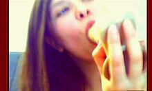 Brunette camgirl showing her deepthroat skills for you