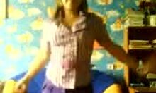 i watch teen in white lingerie prancing solo