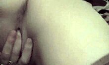 stockings-clad amateur blonde teases with solo play on webcam