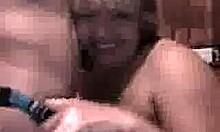 This blond beauty can't wait to suck that fat cock