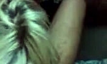 Blond Girlfriend Sucks Fat Cock Happily in Pov