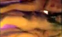 Brunette amateur strips naked and dances wildly on the night club stage