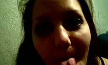 submissive teen brunette shows her naughty side with blowjob