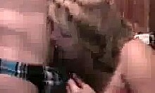 This blond beauty can't wait to suck that fat cock