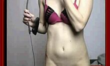 bobcut blonde ex-girlfriend teases her pussy on web chat with striptease and masturbation