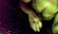 Mature amateur strips on webcam, flashing big tits