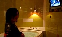 Busty Brunette Showering and Teasing Her Juicy Pussy.