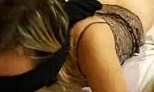 Blond-Haired Blindfolded Amateur Giving Intense Oral Action