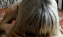 Wow, this long-haired blonde with bangs deepthroats a dick in POV before a cumshot!