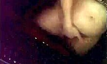 Mature amateur strips on webcam, flashing big tits